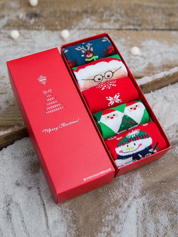 5 Pairs Christmas Theme Winter Warm Socks
