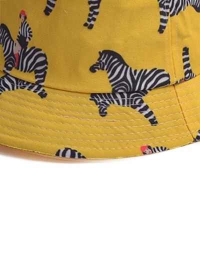 Cartoon Zebra Pattern Bucket Hat
