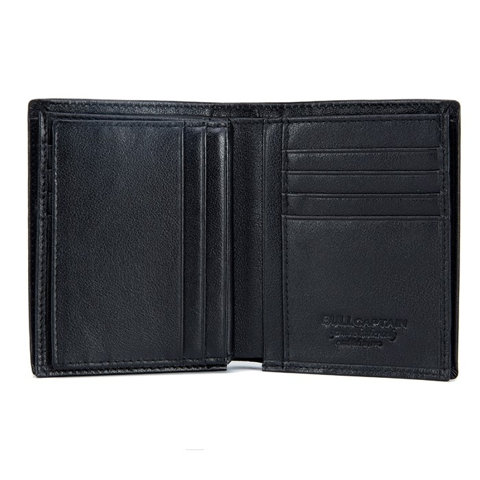 BULLCAPTAIN Minimalist Leather Bifold Wallet for Men