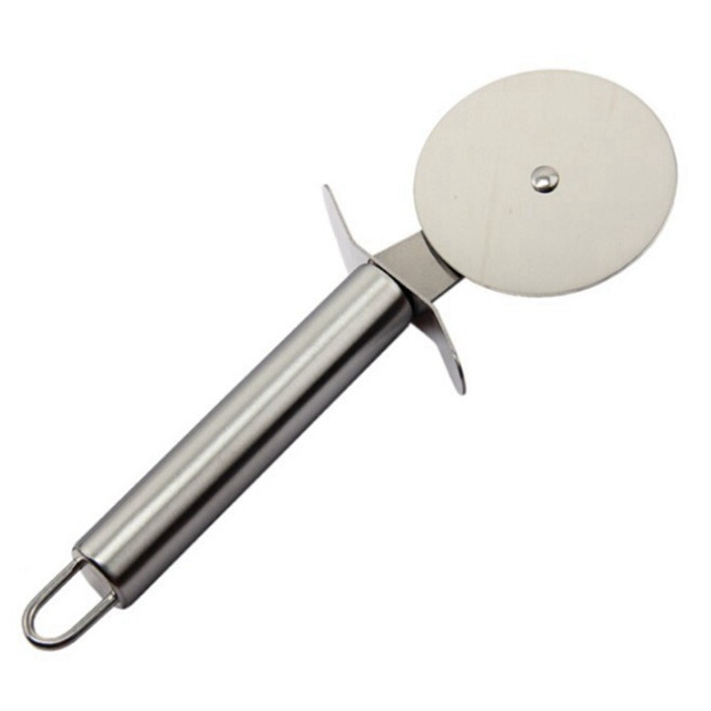 Stainless steel pizza knife round roller cake knife with finger protection for kitchen baking tools