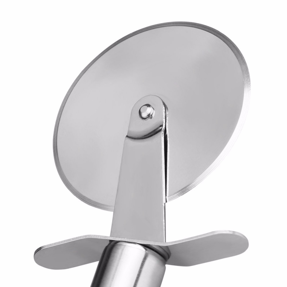 Stainless steel pizza knife round roller cake knife with finger protection for kitchen baking tools