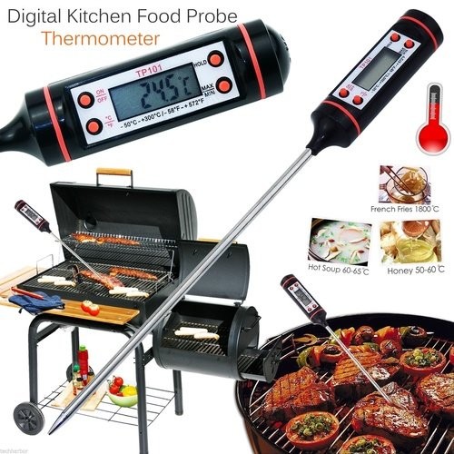 Kitchen Cooking Food Meat Probe Digital BBQ Thermometer, Gas Oven Thermometer Tools Christmas Gift