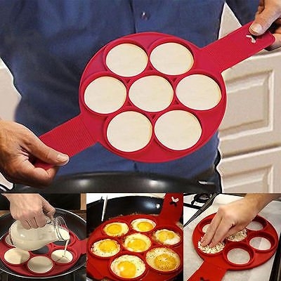 2021 Flipping Fantastic Non Stick Pancake Maker Silicone Mold Egg Omelette Ring Maker