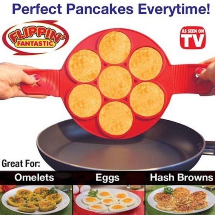 2021 Flipping Fantastic Non Stick Pancake Maker Silicone Mold Egg Omelette Ring Maker