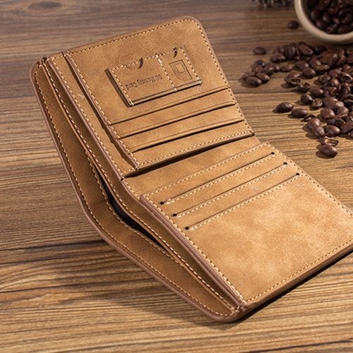 High quality men's retro matte PU leather  Wallets Wholesale short leather wallets for men