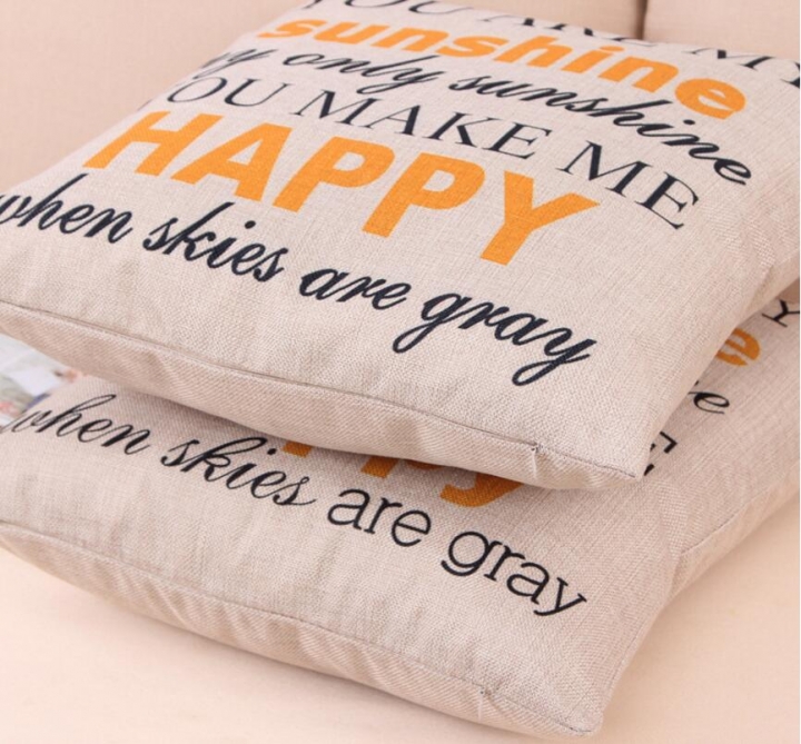 You Are My Sunshine Cotton Linen Pillow Cover