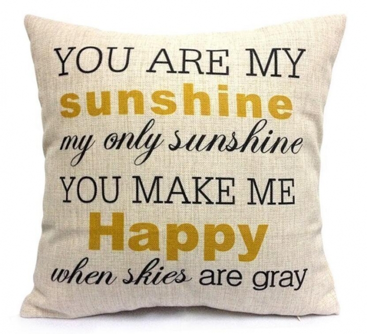 You Are My Sunshine Cotton Linen Pillow Cover