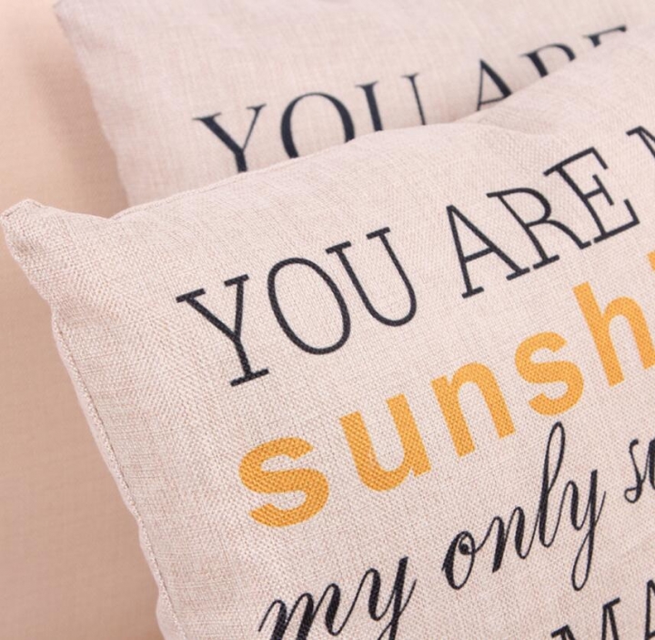You Are My Sunshine Cotton Linen Pillow Cover