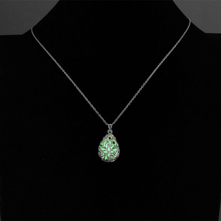 2 pcs GLOW IN THE DARK Fairy Locket Pendant Necklace / Jewellery Gift Idea Luminous