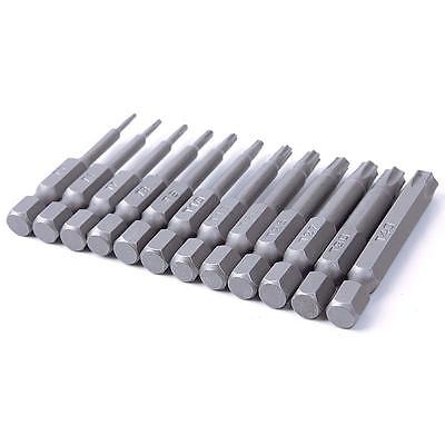 12PCS 50mm 1/4 inch Hex Torx Head Screw Driver Bits Magnetic Set T5-T40