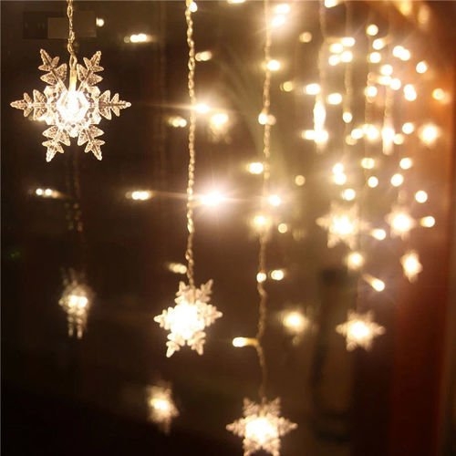 20 LED Snowflake Fairy String Curtain Window Light Christmas Wedding Party Decor