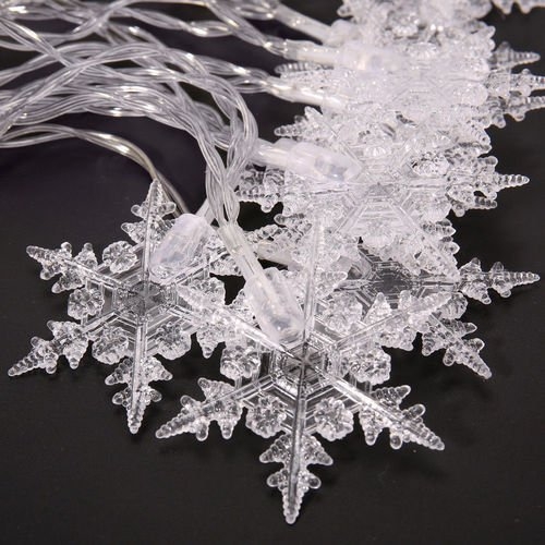 20 LED Snowflake Fairy String Curtain Window Light Christmas Wedding Party Decor