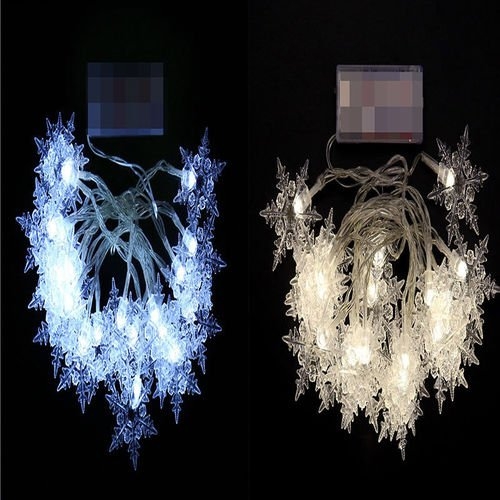 20 LED Snowflake Fairy String Curtain Window Light Christmas Wedding Party Decor