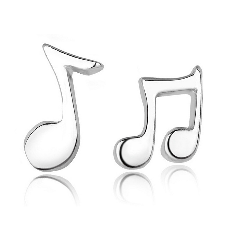 1 Pair Asymmetry Hypoallergenic Cute Silver Ear Stud Earrings Jewelry