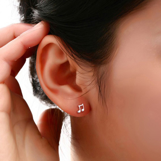 1 Pair Asymmetry Hypoallergenic Cute Silver Ear Stud Earrings Jewelry