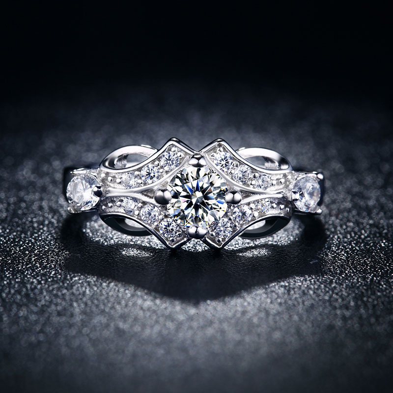 Luxurious 14K White Gold Filled Ring Wedding Engagement