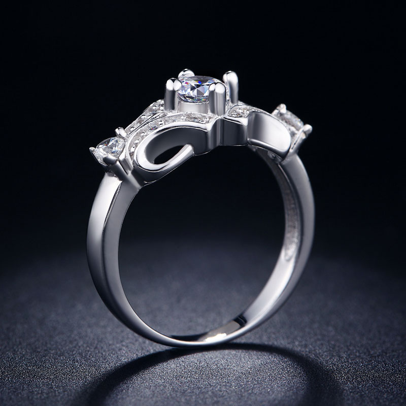 Luxurious 14K White Gold Filled Ring Wedding Engagement