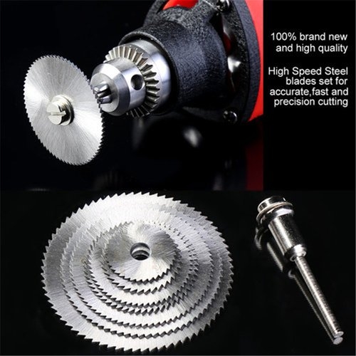 7Pcs HSS Rotary Tool Woodworking Circular Saw Blades Kit Set Dremel 1/8" Mandrel