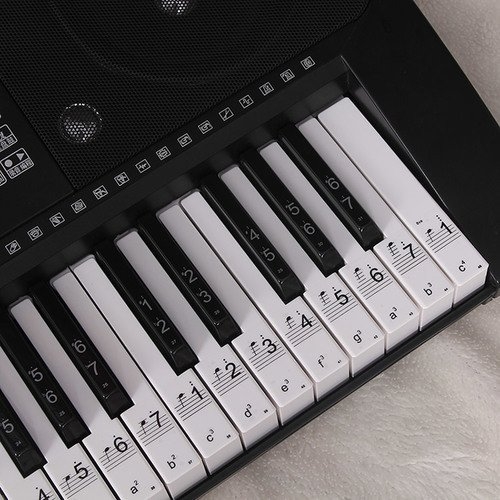 Transparent Piano Key Note Stickers for 54,61 or 88-KEY Music Keyboard Christmas gift