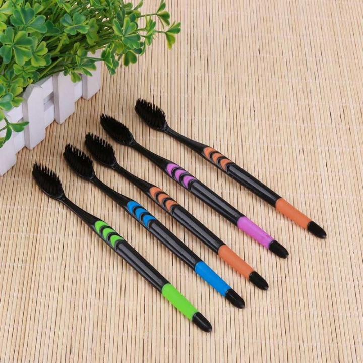 New 20pcs/set Adults Bamboo Charcoal Toothbrush Home pack Super Soft Hair Toothbrush