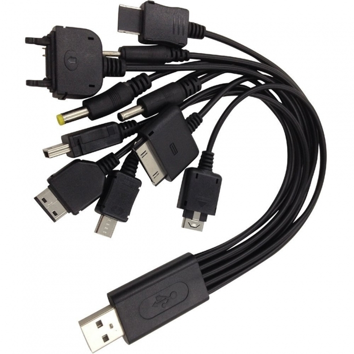 10 in 1 Universal USB Cables for Phone Multi Charger Line Black