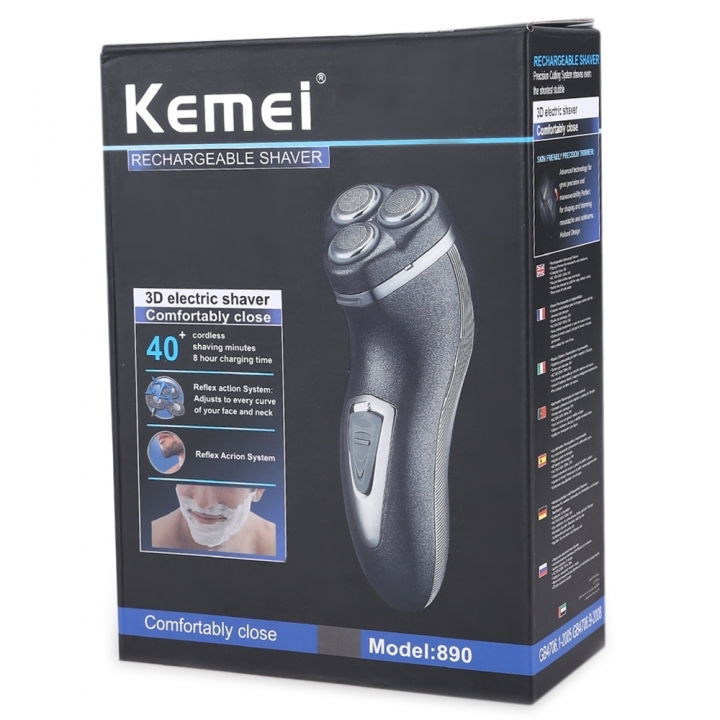 Kemei 3D Floating Rechargeable Men Electric Shaver Razor Face Care Three Blade Beard Trimmer