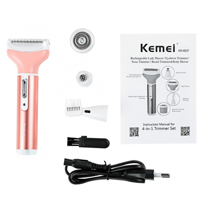 4 in 1 Women Epilator Electric Female Rechargeable Bikini Trimmer Body Portable Set