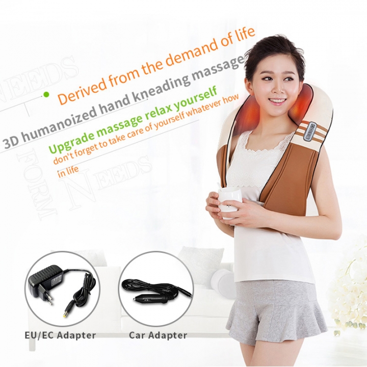 U Shape Electrical Shiatsu Back Neck Shoulder BodyCar/Home Massager Infrared Heated Kneading