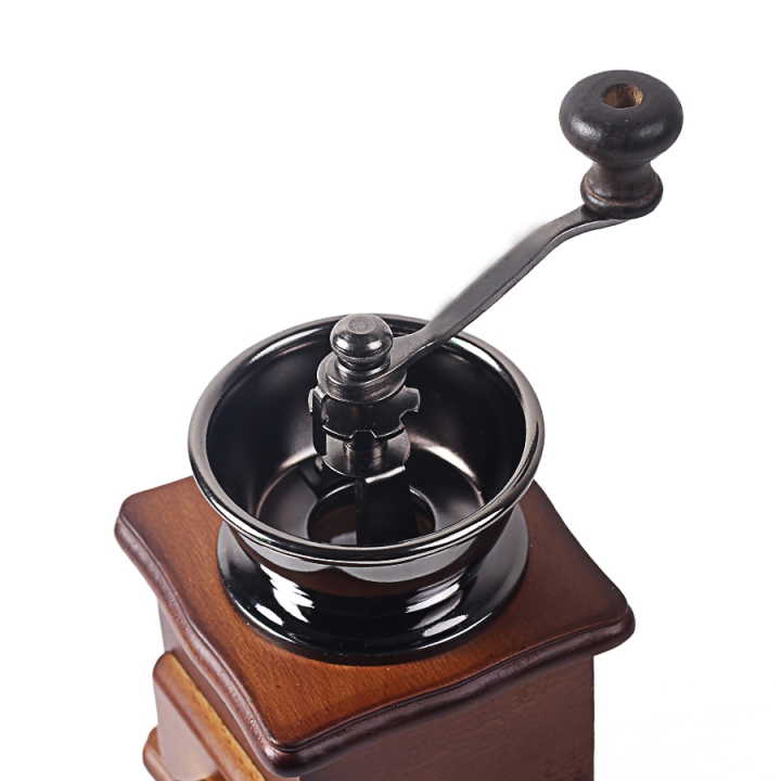 Wooden Handmade Coffee Grinder Retro Wood Design Coffee Mill Maker Stainless Steel Retro