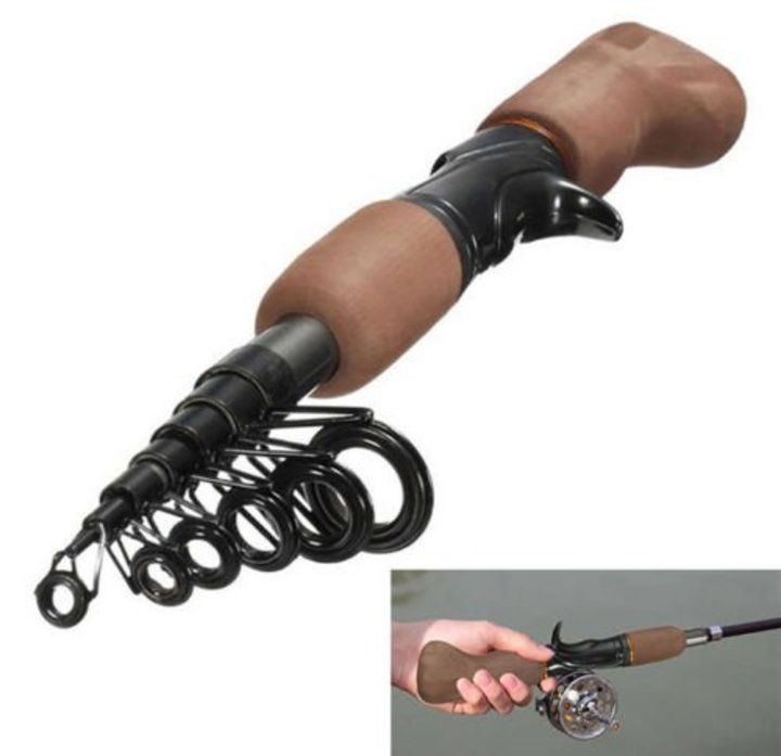 Portable Carbon Fiber Telescope Fishing Rod Sea Rock Travel Spinning Pole New
