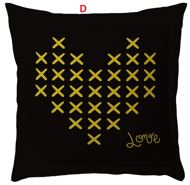 Square Pillow Cover Letter Print Bedroom Cushion Chair Seat Decorative