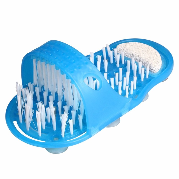 A pair  Shower Foot Feet Cleaner Scrubber Washer Easy Bath Brush Pumice Stone Massager
