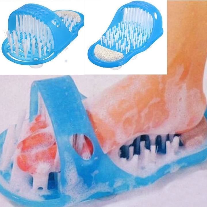 A pair  Shower Foot Feet Cleaner Scrubber Washer Easy Bath Brush Pumice Stone Massager