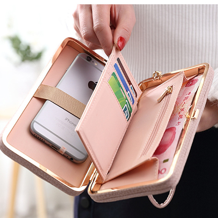 Female Famous Brand Card Holders Cellphone Pocket PU Leather Clutch Wallet Gift