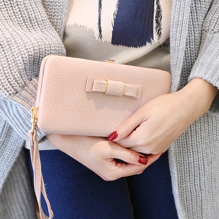 Female Famous Brand Card Holders Cellphone Pocket PU Leather Clutch Wallet Gift