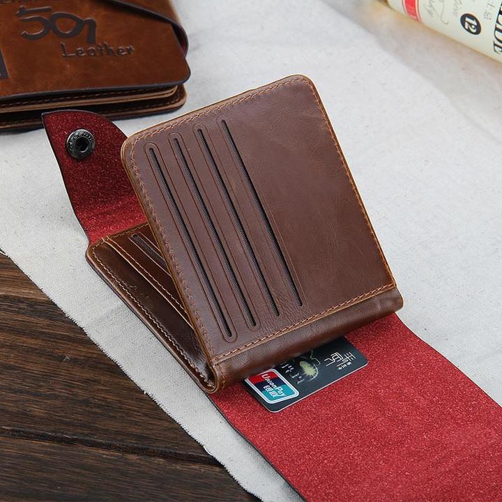 Vintage Leather Men Wallets Hollow Out Male Purse Clutch Hasp Male Money Bag Slim Wallet Coin Pocket