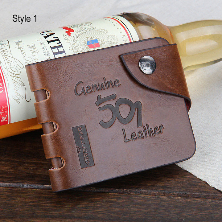 Vintage Leather Men Wallets Hollow Out Male Purse Clutch Hasp Male Money Bag Slim Wallet Coin Pocket