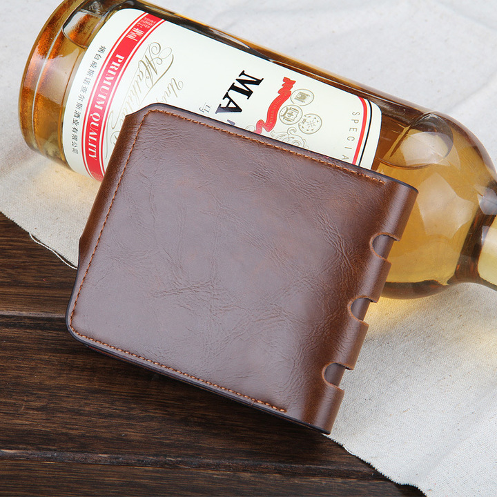 Vintage Leather Men Wallets Hollow Out Male Purse Clutch Hasp Male Money Bag Slim Wallet Coin Pocket