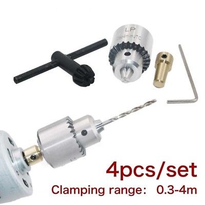 Micro Motor Drill Chucks Clamping 0.3-4mm W / Key &amp; 3.17mm 1/8 "Shaft Connecting Rod