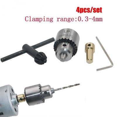 Micro Motor Drill Chucks Clamping 0.3-4mm W / Key &amp; 3.17mm 1/8 "Shaft Connecting Rod