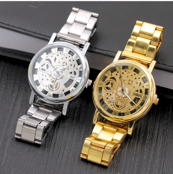 Fashion watchs men Non-mechanical Hollow Stainless Quartz Watch for smartwatch Stainless Steel Case
