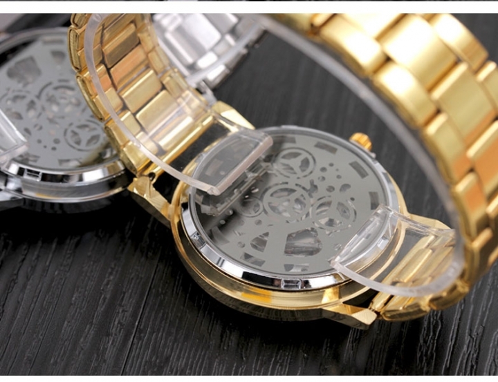 Fashion watchs men Non-mechanical Hollow Stainless Quartz Watch for smartwatch Stainless Steel Case