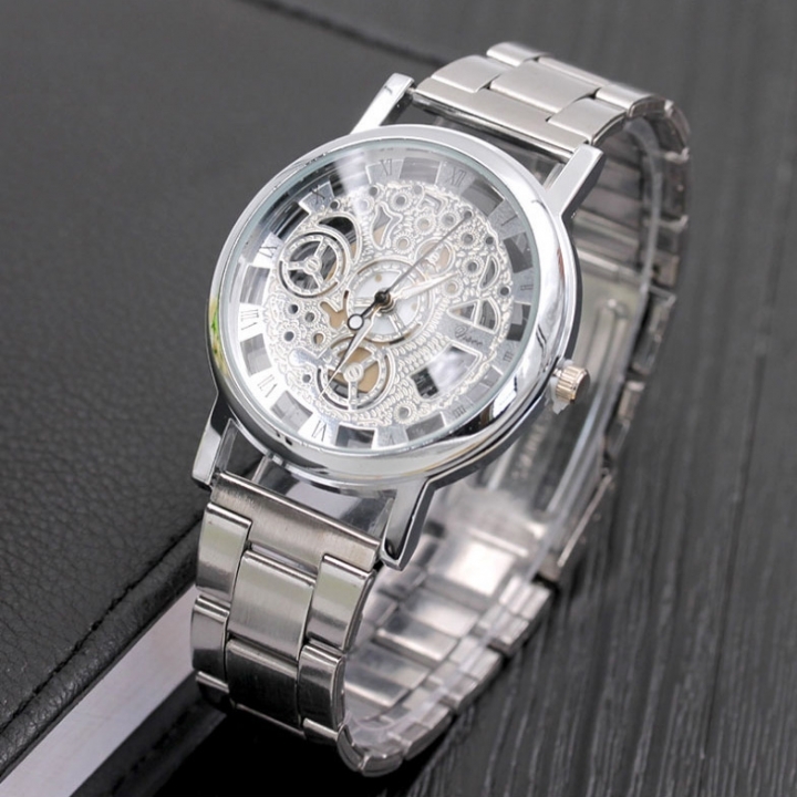 Fashion watchs men Non-mechanical Hollow Stainless Quartz Watch for smartwatch Stainless Steel Case