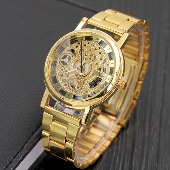 Smart Watch Holllow Stainless Quartz Watch for Men Stainless Steel Case