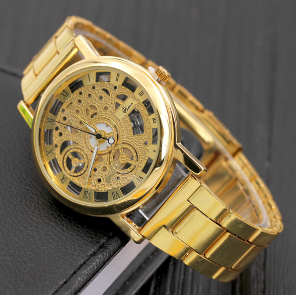 Smart Watch Holllow Stainless Quartz Watch for Men Stainless Steel Case