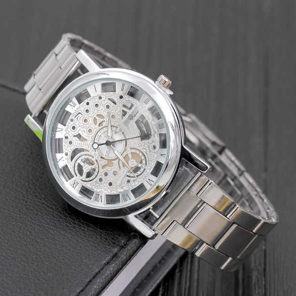 Smart Watch Holllow Stainless Quartz Watch for Men Stainless Steel Case