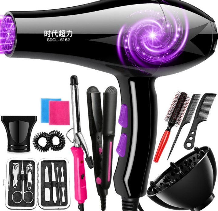 5-speed Purple Light Anion Ceramic Ionic Fast Styling Blow Dryer Hair Drier +full tools