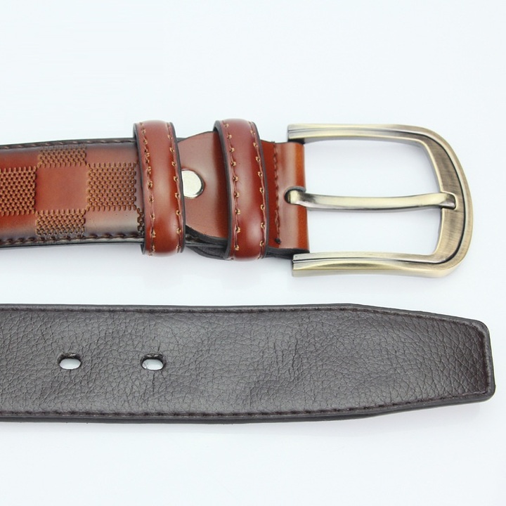 High Quality Luxury Cow Genuine Fashion Men`s Belts Strap Pin Buckle Cinto Masculino