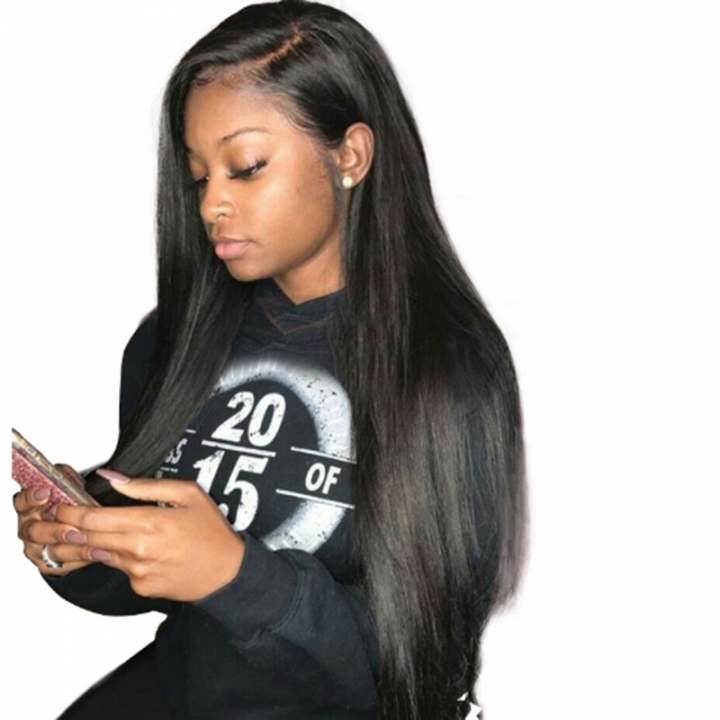 Queenlike Products Human Hair Wigs Weave High Quality Non Remy Brazilian Straight Hair Black 26inch