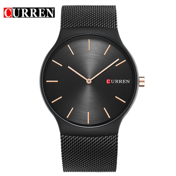 CURREN 2022 New Black Rose Gold Luxury Brand Analog Sports Wristwatch Quartz Business Watch Men